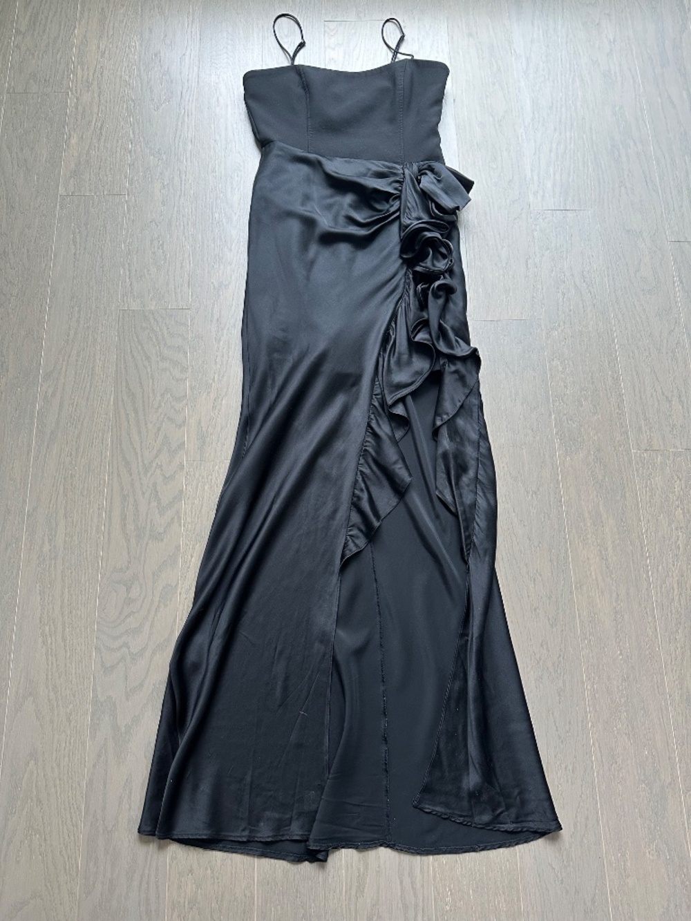 Cinq a Sept Drina Gown Sleeveless Draped Dress Skirt Overlay Black Size 6 - Picture 2 of 12